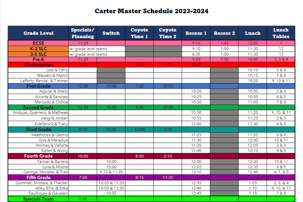 23-24 Master Schedule