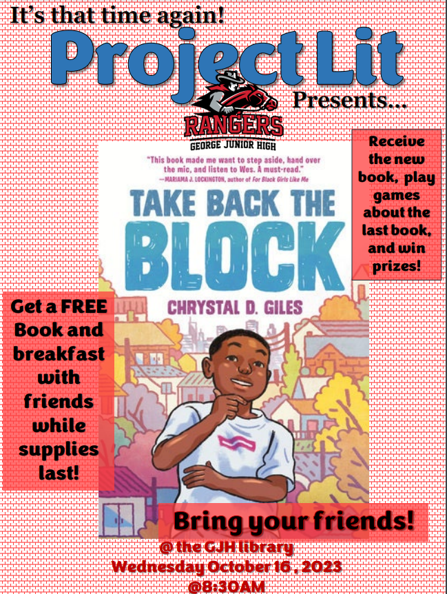 Project Lit Take Back the Block Poster