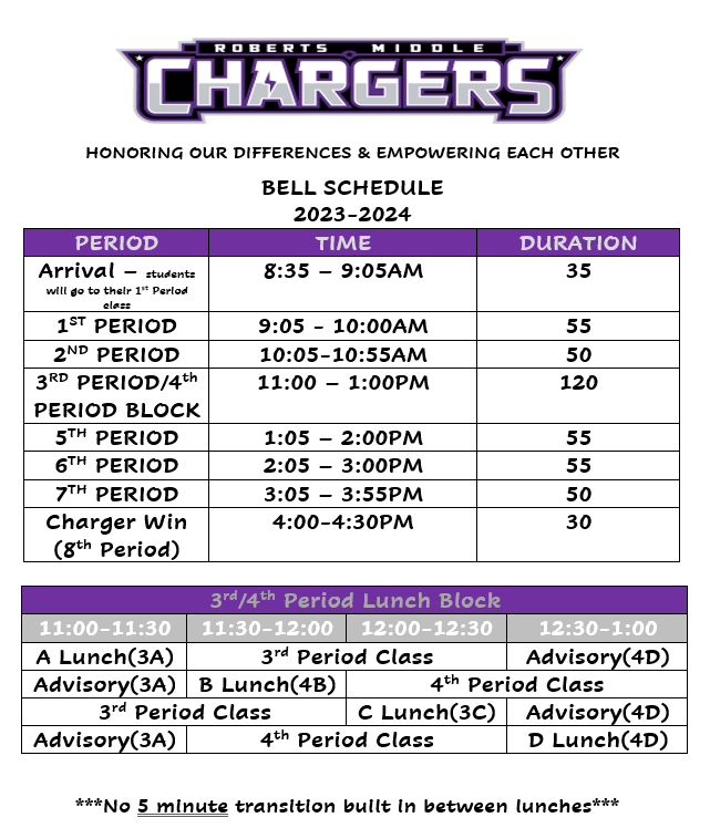 Bell Schedule