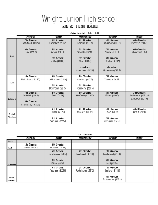 WJH Tutorial Schedule